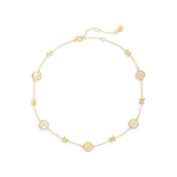 Hertiage Bloom Goldtone, Mother-Of-Pearl & Cubic Zirconia Necklace