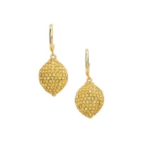 Fresh Squeeze Goldplated & Cubic Zirconia Huggie Drop Earrings