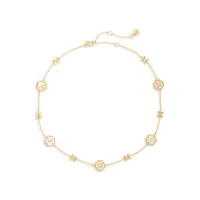 Fresh Squeeze Goldtone, Cubic Zirconia and Faux-Pearl Station Necklace