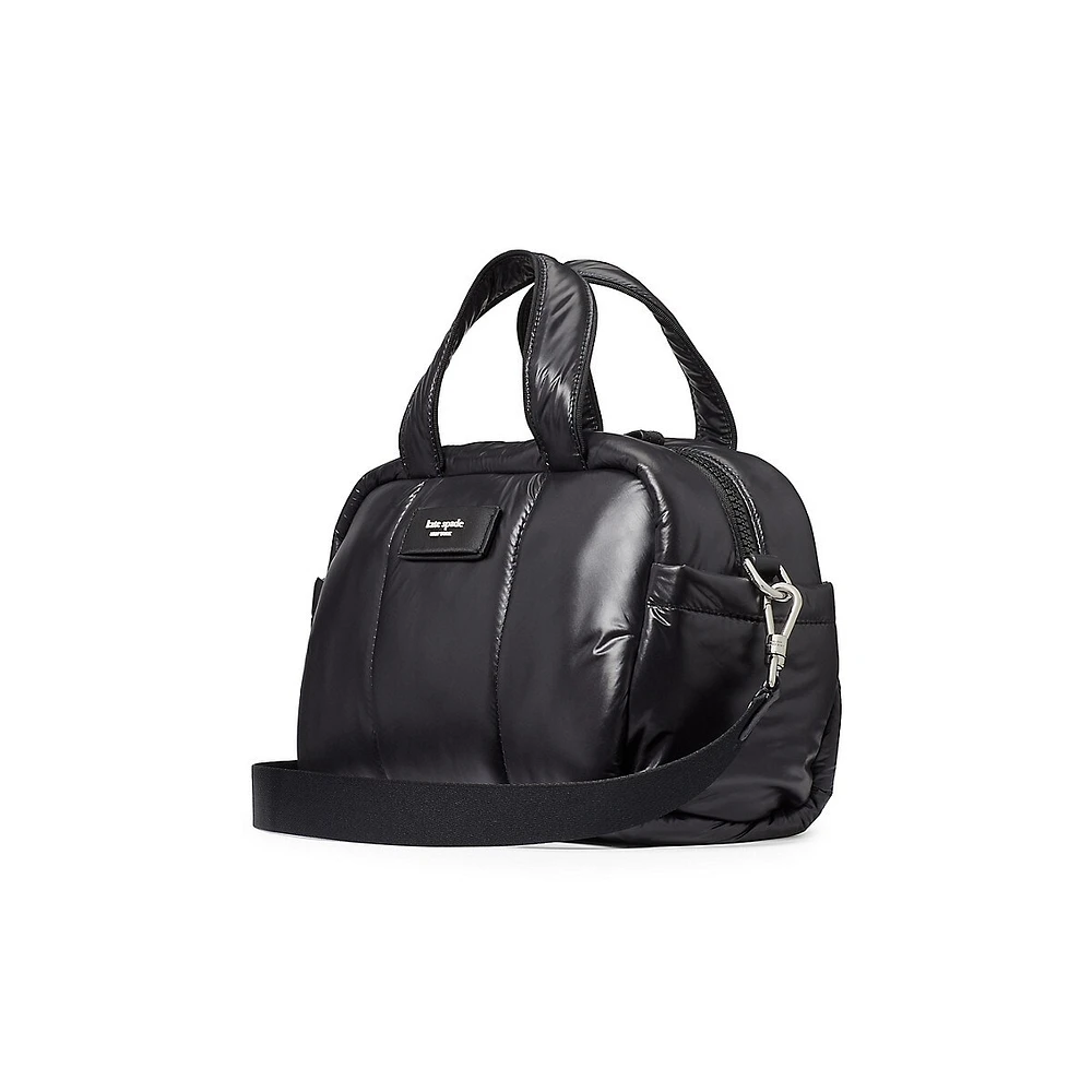 Puffed Puffy Fabric Convertible Satchel