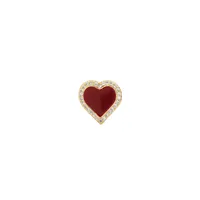 Take Heart Goldtone, Enamel & Cubic Zirconia Stud Earrings