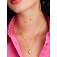 Take Heart Goldtone & Cubic Zirconia Pendant Necklace
