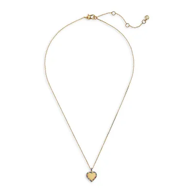 Take Heart Goldtone & Cubic Zirconia Pendant Necklace