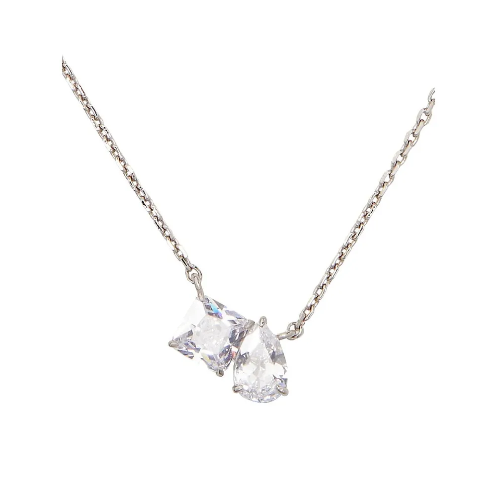 Showtime Silvertone & Cubic Zirconia Pendant Necklace