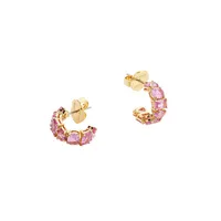 Candy Shop Goldtone & Cubic Zirconia Small Hoop Earrings