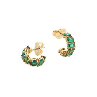 Candy Shop Goldtone & Cubic Zirconia Small Hoop Earrings