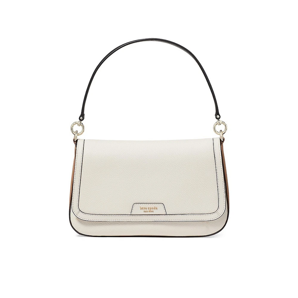 Hudson Colorblocked Pebbled Leather Shoulder Bag