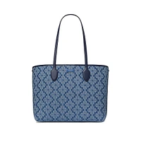 Bleeker Jacquard Spade Flower Denim Large Tote