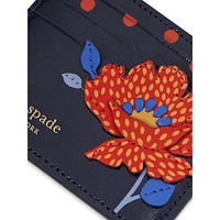 Dottie Bloom Saffiano Leather Card Holder