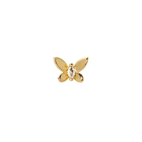 Social Butterfly Goldtone & Cubic Zirconia Butterfly Stud Earrings