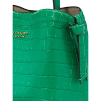 Knott Embossed Leather Medium Top-Handle Bag