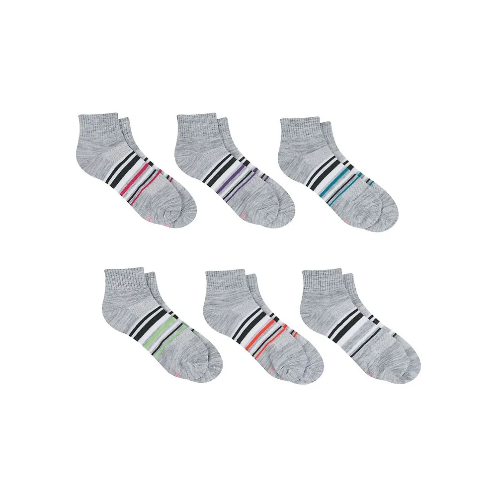 Hanes X-Temp Women's Ankle Socks, Extended Sizes, 6-Pairs