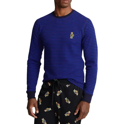 Polo Ralph Lauren Striped Polo Bear Waffle-Knit Sleep Shirt | Metropolis at  Metrotown