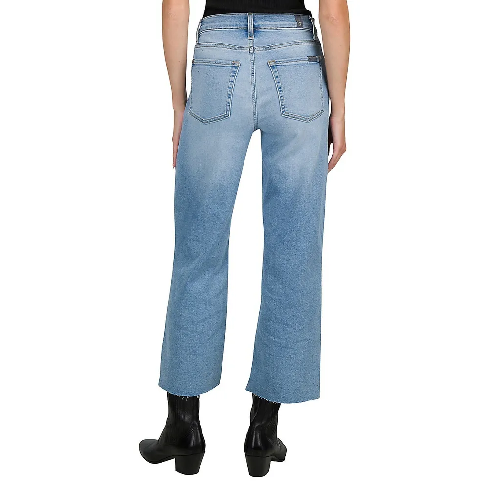 Etienne Alexa Cropped Cut Hem Wide-Leg Jeans