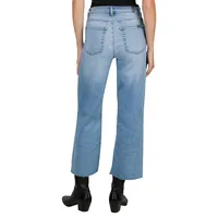 Etienne Alexa Cropped Cut Hem Wide-Leg Jeans