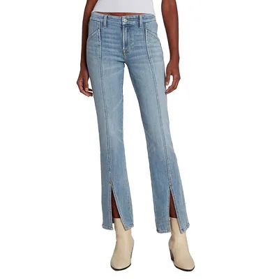 Kimmie Straight-Leg Split-Hem Jeans