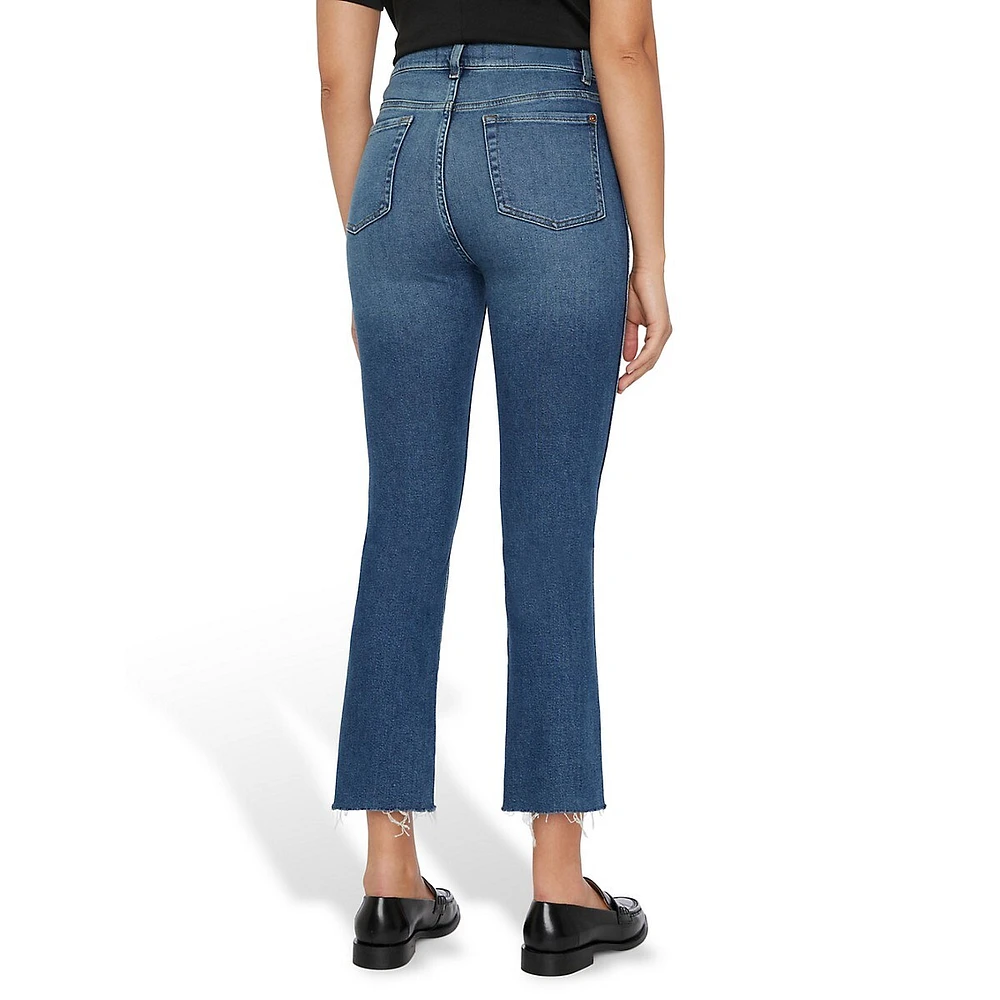 High-Waist Slim Kick Jeans