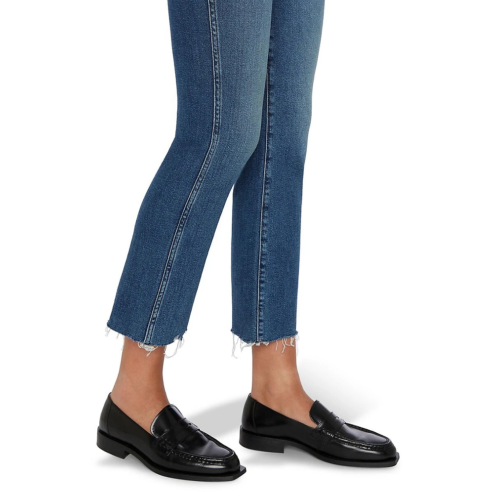 High-Waist Slim Kick Jeans