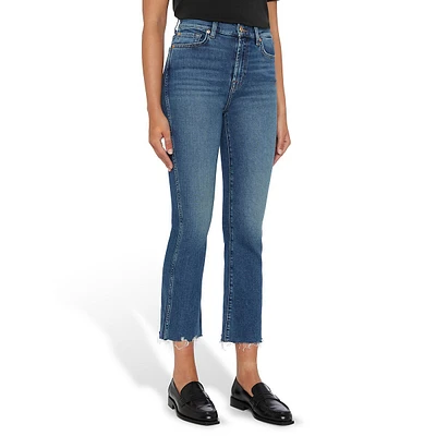 High-Waist Slim Kick Jeans