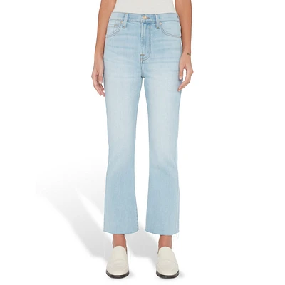 High-Waist Slim Kick Jeans