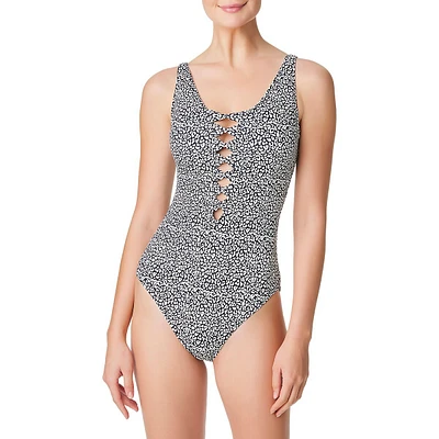 Let's Get Loud Animal-Print One-Piece Swimsuit