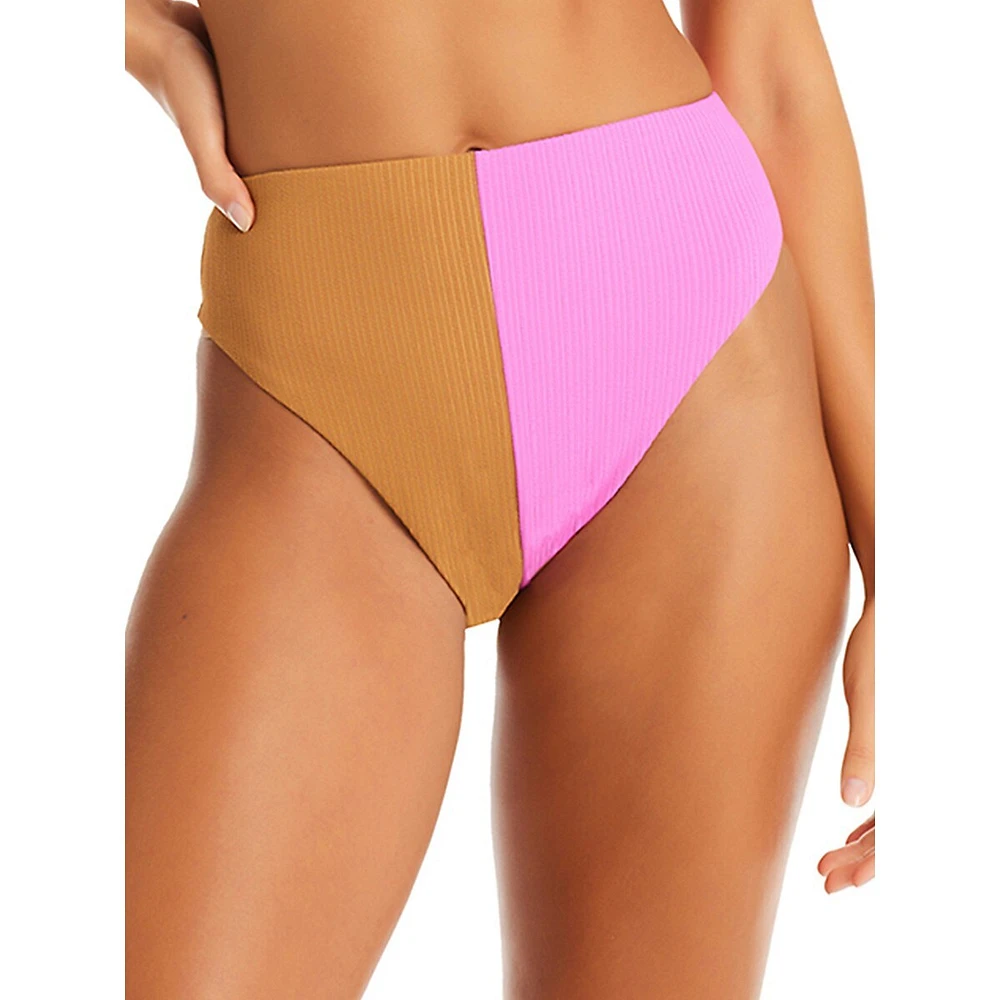 High-Leg High-Rise Swim Bottoms