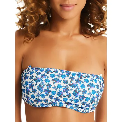The Light Printed Reversible Bandeau Top