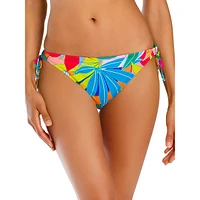 Tropical-Print Tie-Side Hipster Bikini Bottom