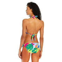 Tropical-Print Triangle Bikini Top