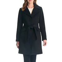 Wool-Blend Belted Coat