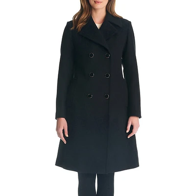 Wool-Blend Double-Breasted Coat