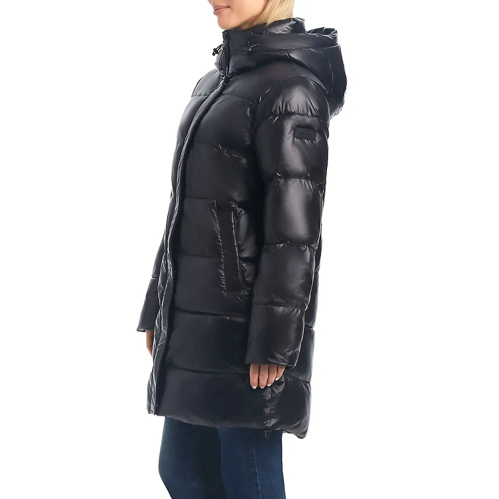 Manteau moyen en tissu recyclé Puffer Up