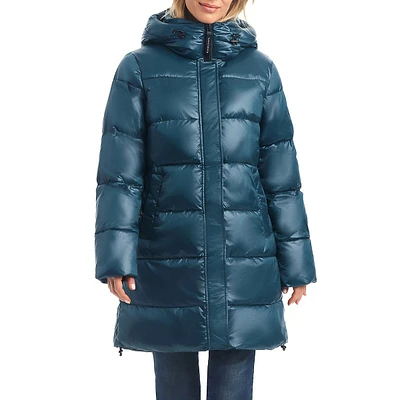 Manteau moyen en tissu recyclé Puffer Up