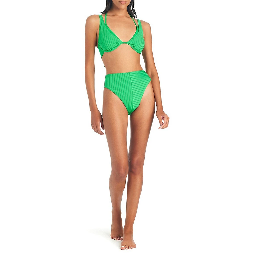 Refresh Rib High-Waist Swim Bottoms