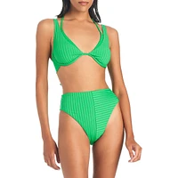 Refresh Rib High-Waist Swim Bottoms