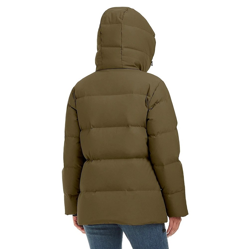 Lindsay Channel-Quilted Down Parka