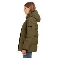 Lindsay Channel-Quilted Down Parka
