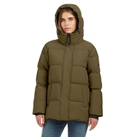 Lindsay Channel-Quilted Down Parka