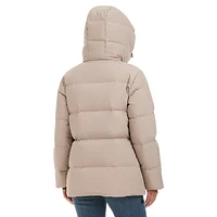 Lindsay Channel-Quilted Down Parka