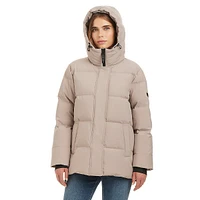 Lindsay Channel-Quilted Down Parka