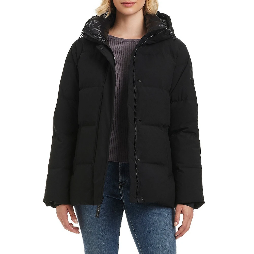 Lindsay Channel-Quilted Down Parka