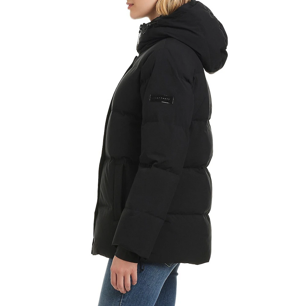 Lindsay Channel-Quilted Down Parka