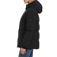 Lindsay Channel-Quilted Down Parka