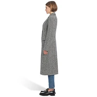 Manteau long à simple boutonnage en laine mélangée Celine