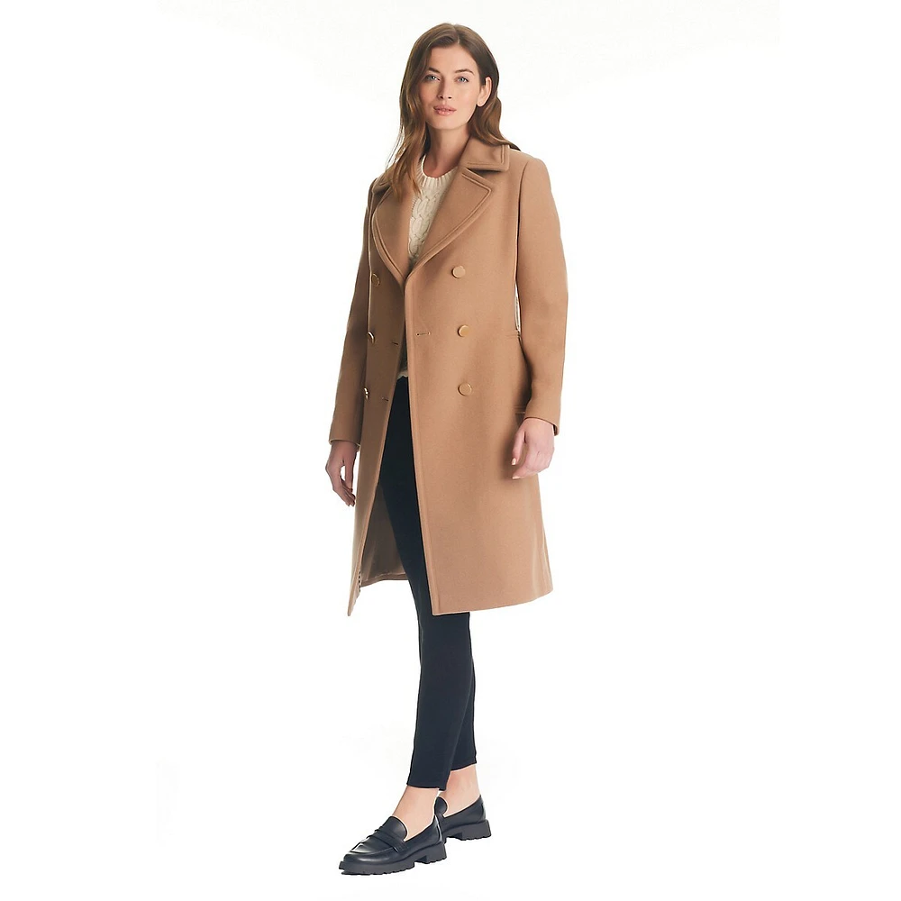 Wool-Blend Double-Breasted Coat