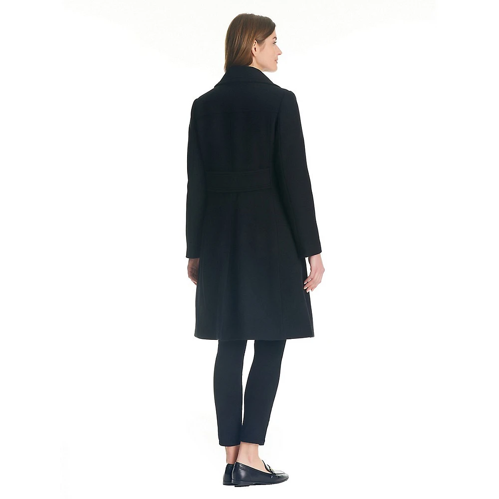 Wool-Blend Double-Breasted Coat