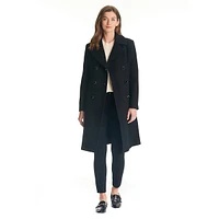 Wool-Blend Double-Breasted Coat