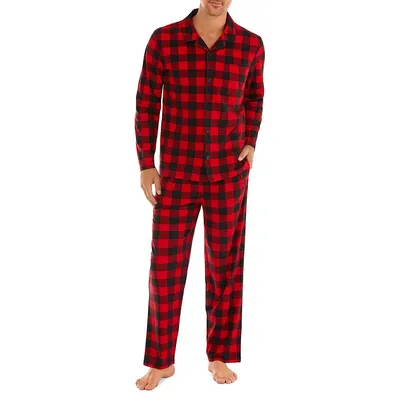 Men's 2-Piece Buffalo Check Flannel Pyjama Set