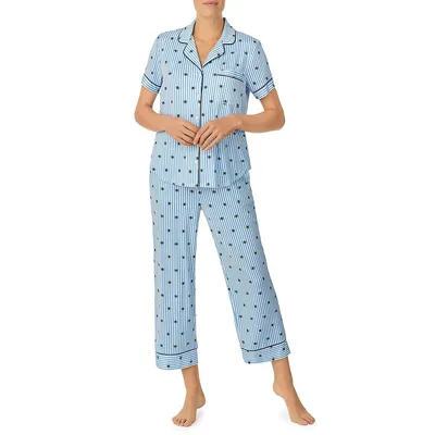 Pyjama court à imprimé, deux pièces