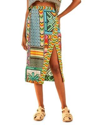 farm rio banana midi skirt